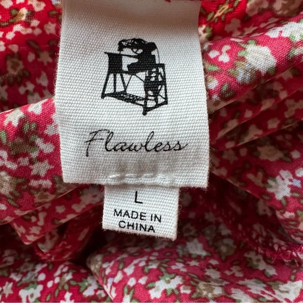 NWOT Flawless Red Floral Tiered Mini Dress - Picture 5 of 7